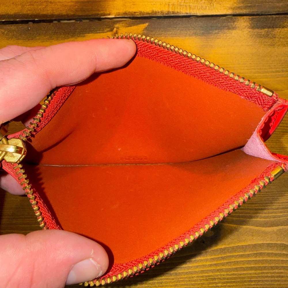 Fossil Rachel Tote Neon Coral Pink Leather Shoulder Bag‎ + Zip Wristlet - Picture 7 of 7